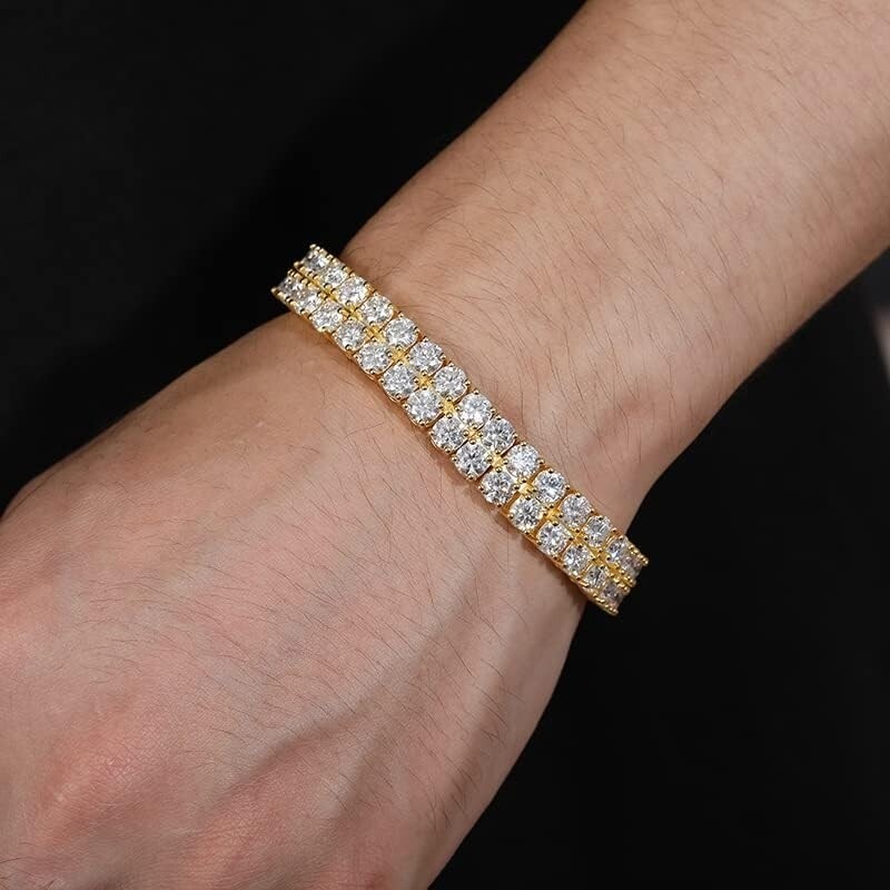 Rare Custom Double Row Vvs1 Moissanite Tennis