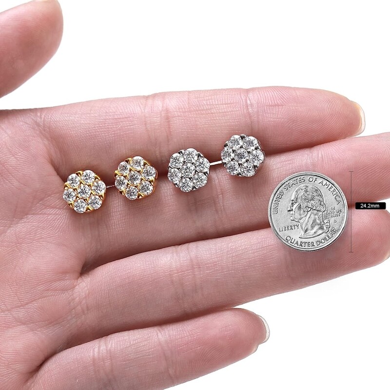 Vvs1 Moissanite (C) Stud Earrings