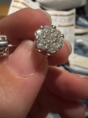Vvs1 Moissanite (C) Stud Earrings
