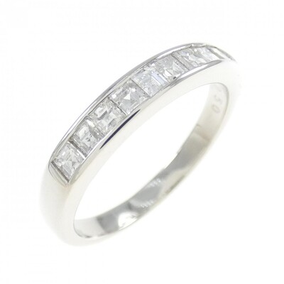 Platinum Natural Asscher Cut Diamond Ring