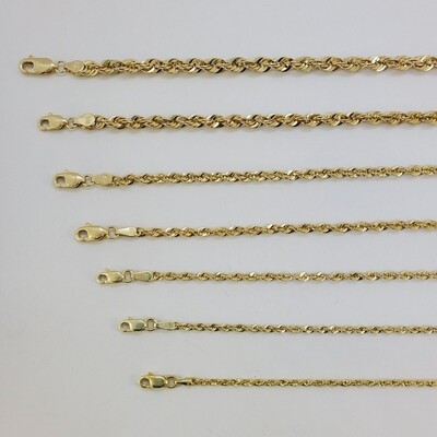 Diamond Cut Rope Chain (2mm)