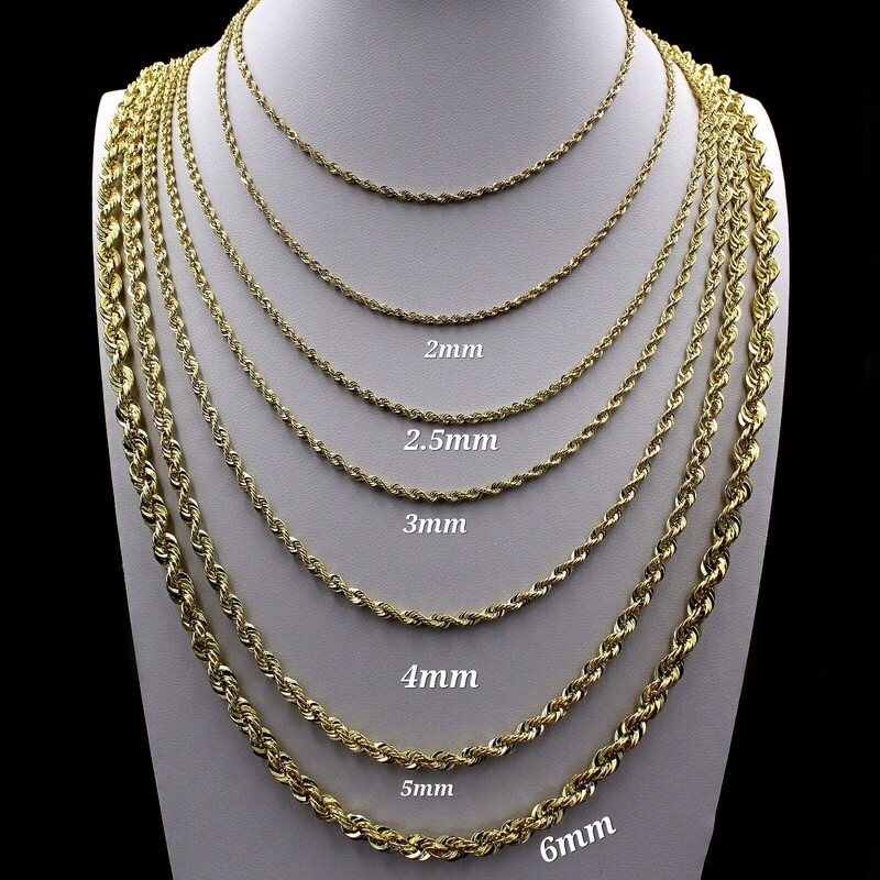 Diamond Cut Rope Chain (2.5mm)