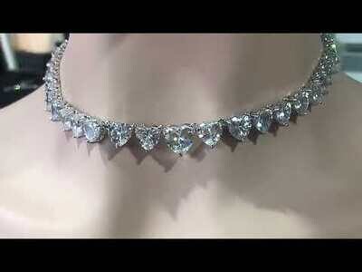 8mm Vvs1 Moissanite Sinclaír Heart Design 15&quot; Tennis