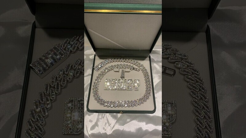 Custom Baguette Cut Iced Out 3D Letter/Number Vvs1 Moissanite Pendant