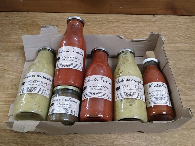 Panier découverte, PROMO -15% ! Coulis, velouté, caviar, ketchup... de chez nous ! Modifiable selon vos envies...