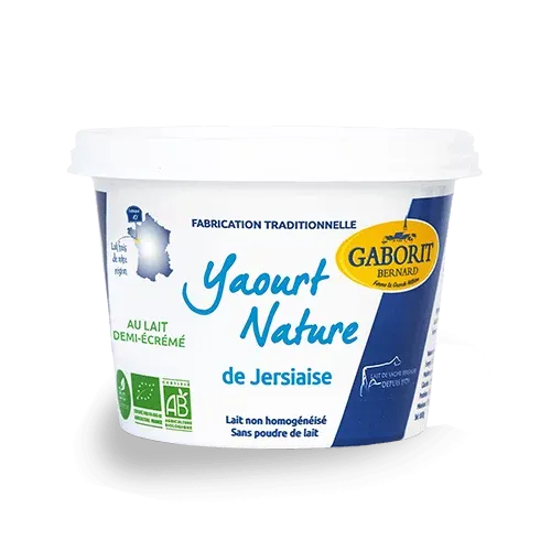 Yaourt nature de vache 1/2 écrémé nature Gaborit 500g