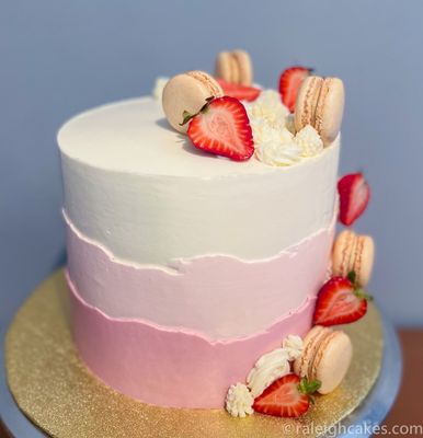 Strawberry and Macaron Cake