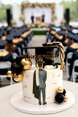 Modern Scholar Graduation Cake - Male