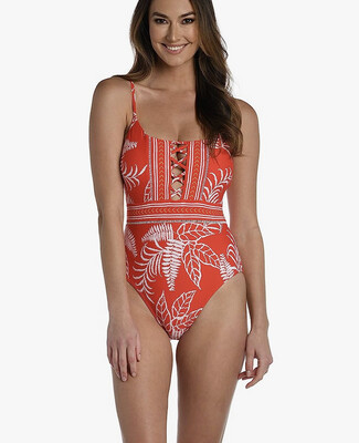 La Blanca Tapestry Strappy One Piece Swimsuit