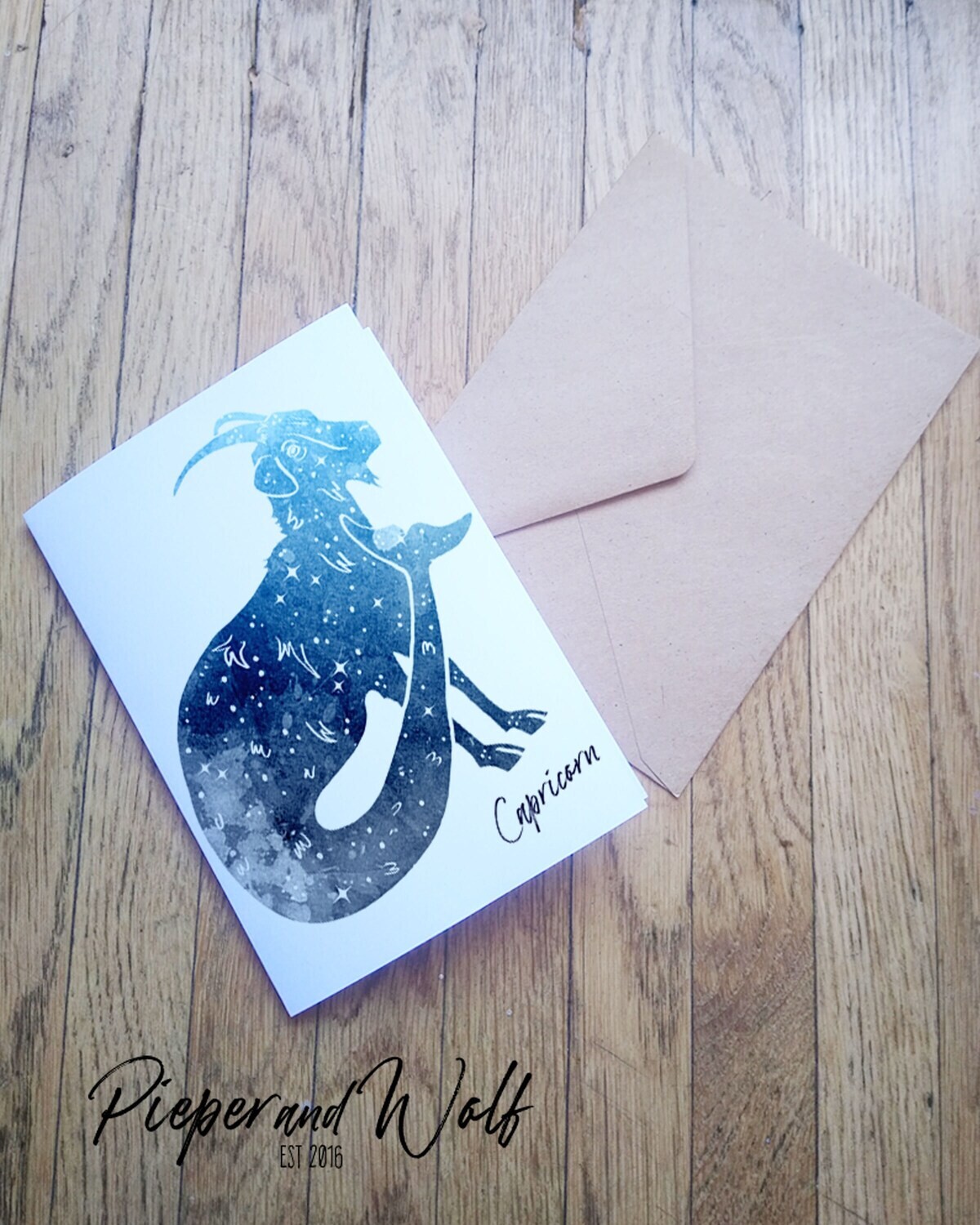 Birthday Card Personalized Cosmic Starry Water Color Personal Zodiac Sign Art Card Libra Cancer Virgo Sagittarius Capricorn Taurus Gemini