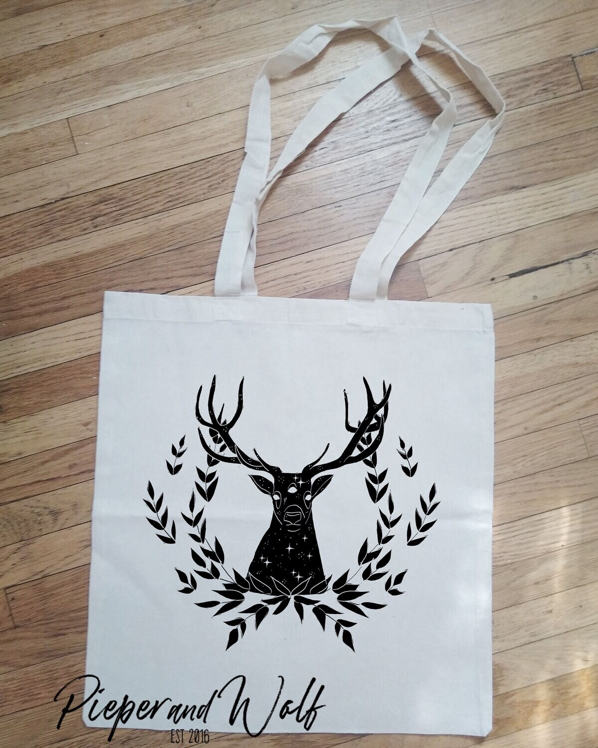 Cosmic Witchy Celestial Mystical Stag Deer Canvas Shopping Tote Book Bag Gift Third Eye