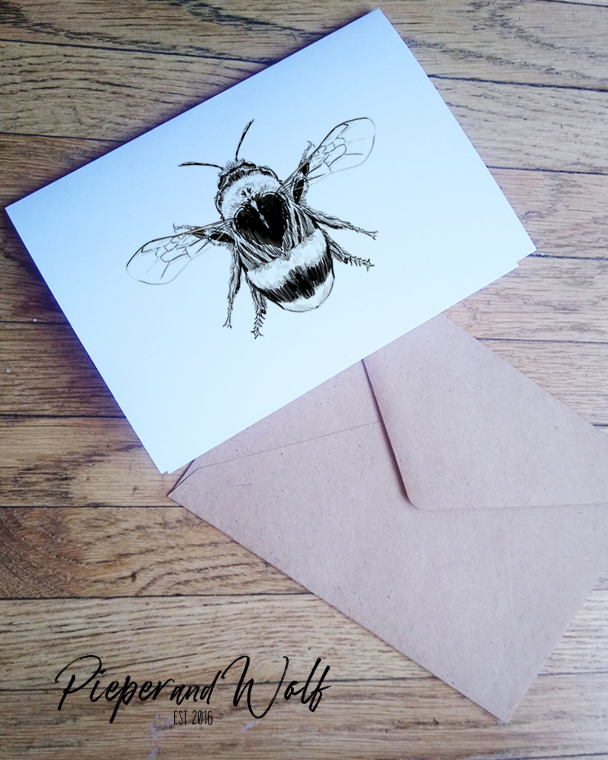 Bee Motif Greetings Card Set Blank Cards Nature Cards Honey Bee Bumble Bee