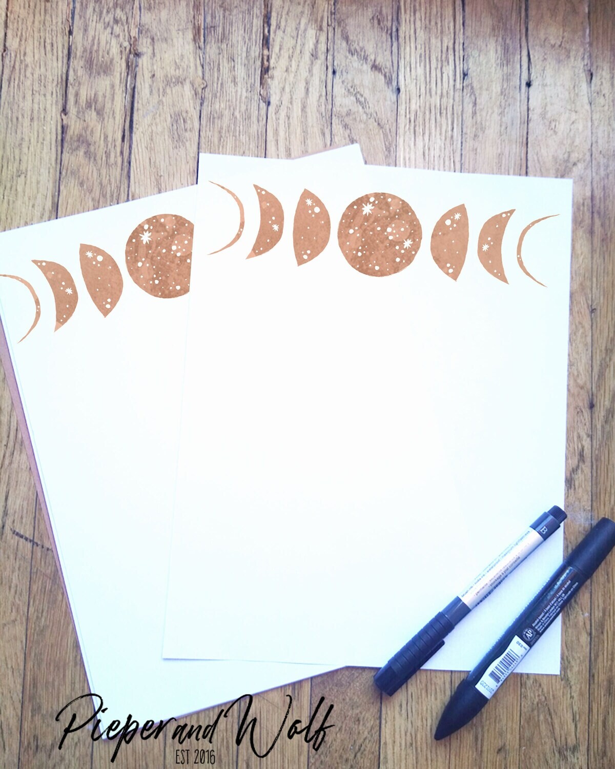 Pink Moon Phases Stationary Stationery Paper Set Cosmic Galaxy Starry Space Cards Envelopes Gift Crescent Moon Celestial