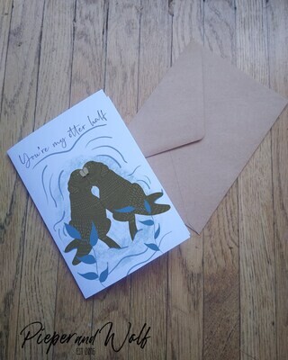 You&#39;re my Otter Half Otter Couple Valentines Day Anniversary Wedding Greetings Card
