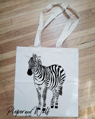 Zebra Jungle Tote Shopping Book Bag