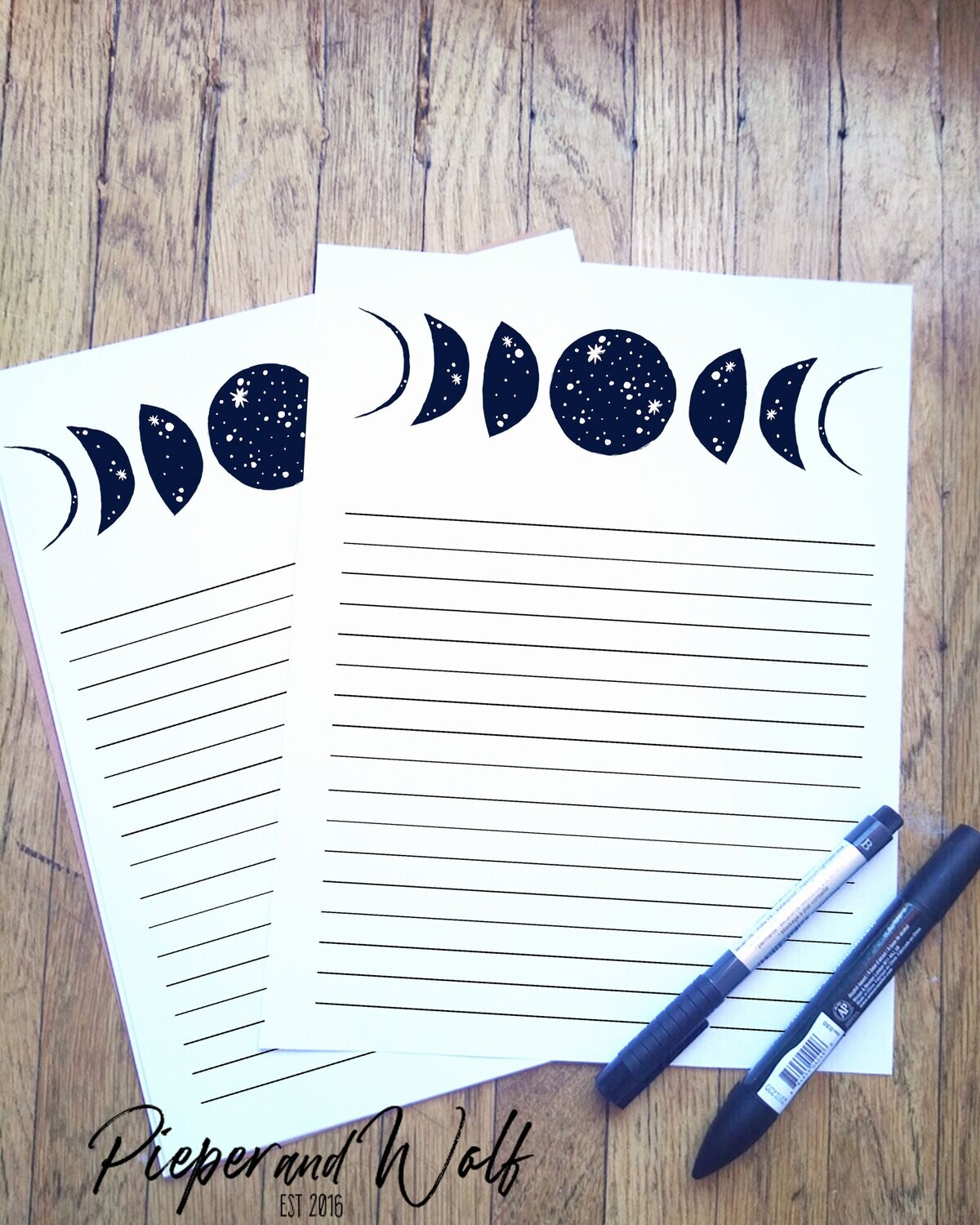 Celestial Moon Phases Stationary Stationery Set Letter Writing Paper Celestial Cosmic Galaxy Starry Cards Envelopes Gift Crescent