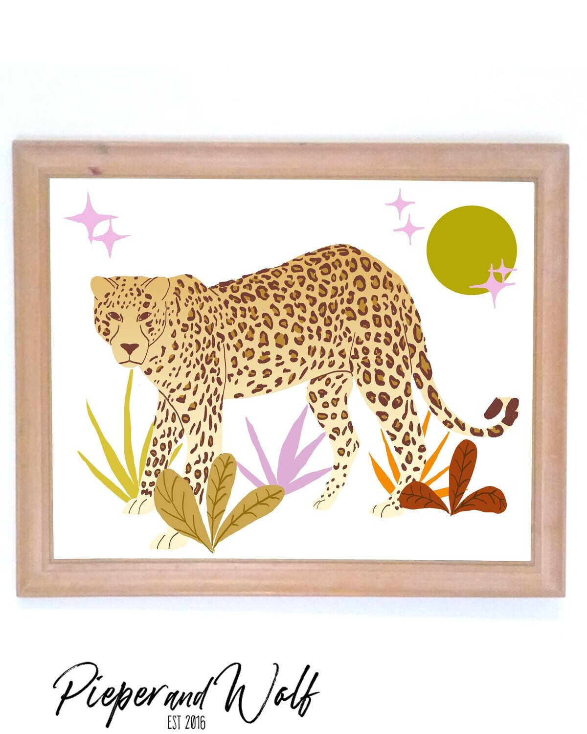 Leopard Wall Art Jungle Cat, Art Print, Wild, Jungle, Cheetah, Tiger, Lion, Big Cat, Illustration Boho