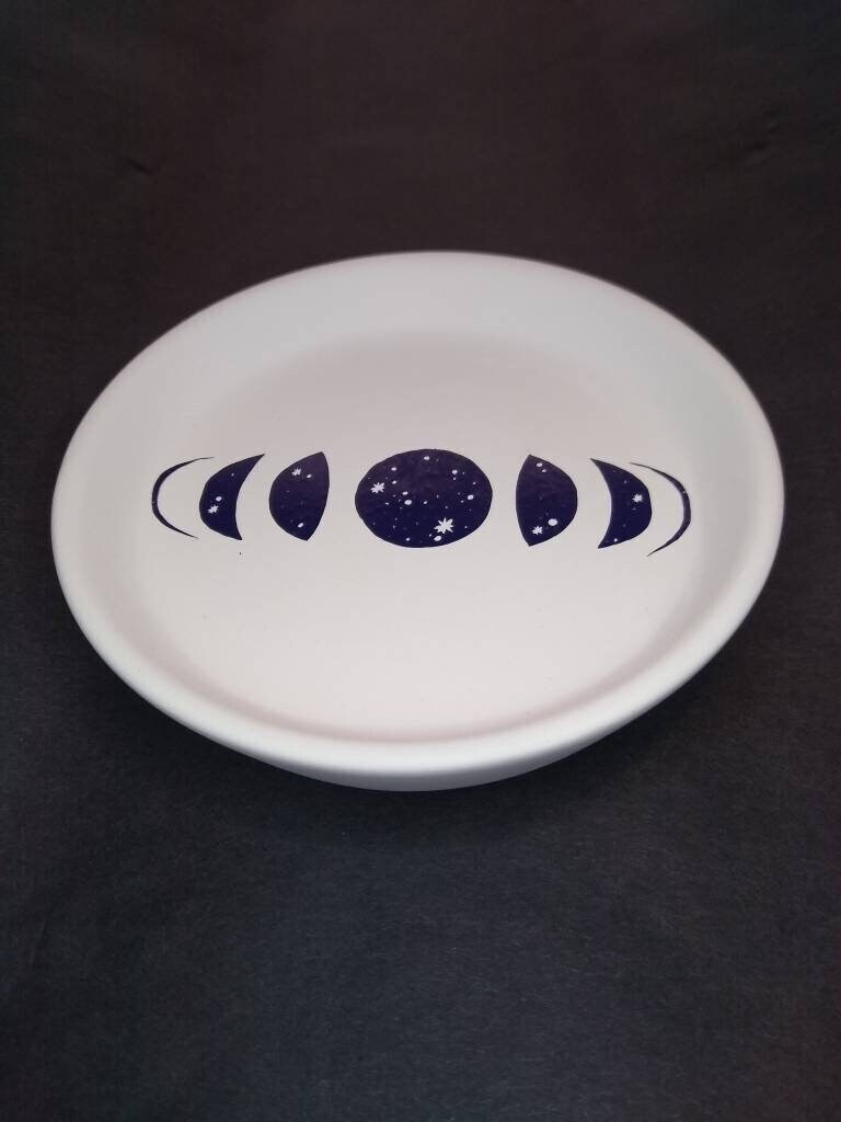 Cosmic Moon Phases Trinket Dish Celestial Crescent Moon Stars Space Galaxy Home Decor Room Decor Gift