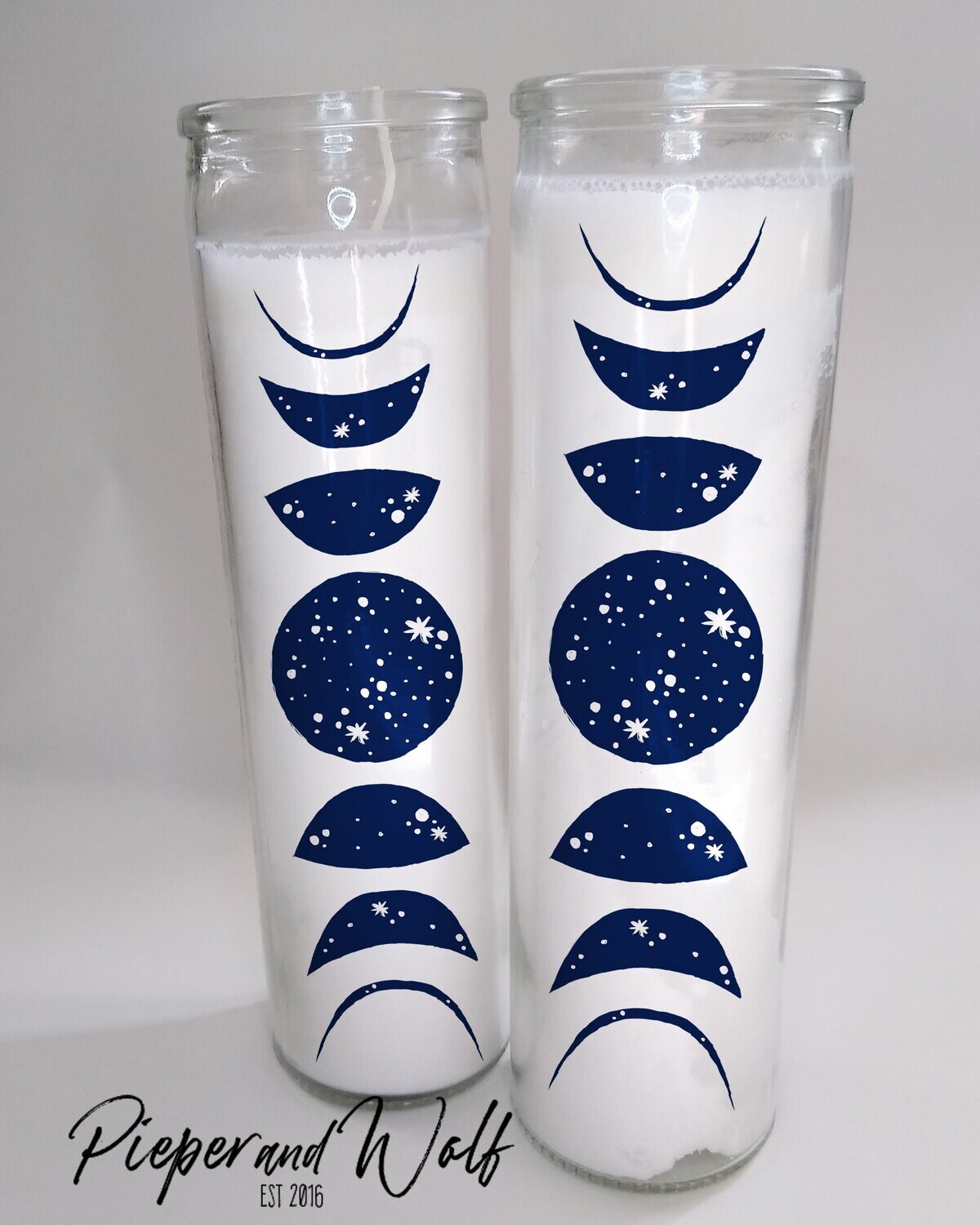 Cosmic Moon Phases Prayer Candle Ritual, Meditation, Altar, Sacred Space, Bohemian Witchy Home Decor
