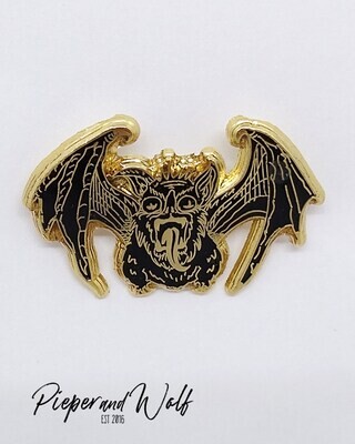 Bat Enamel Pin Halloween Vampire Bat Black and Gold Pin Horror Hard Enamel Pin Groomsmen Gift Idea