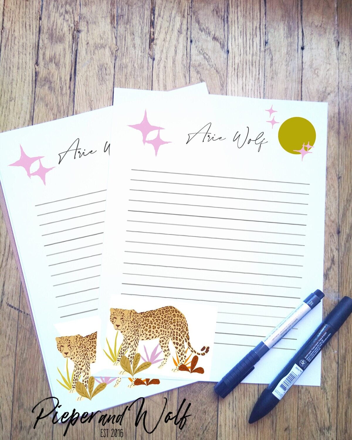 Cheetah Stationery paper Stationary Set Leopard, Jungle, Cheetah, Tiger, Lion, Big Cat, wild