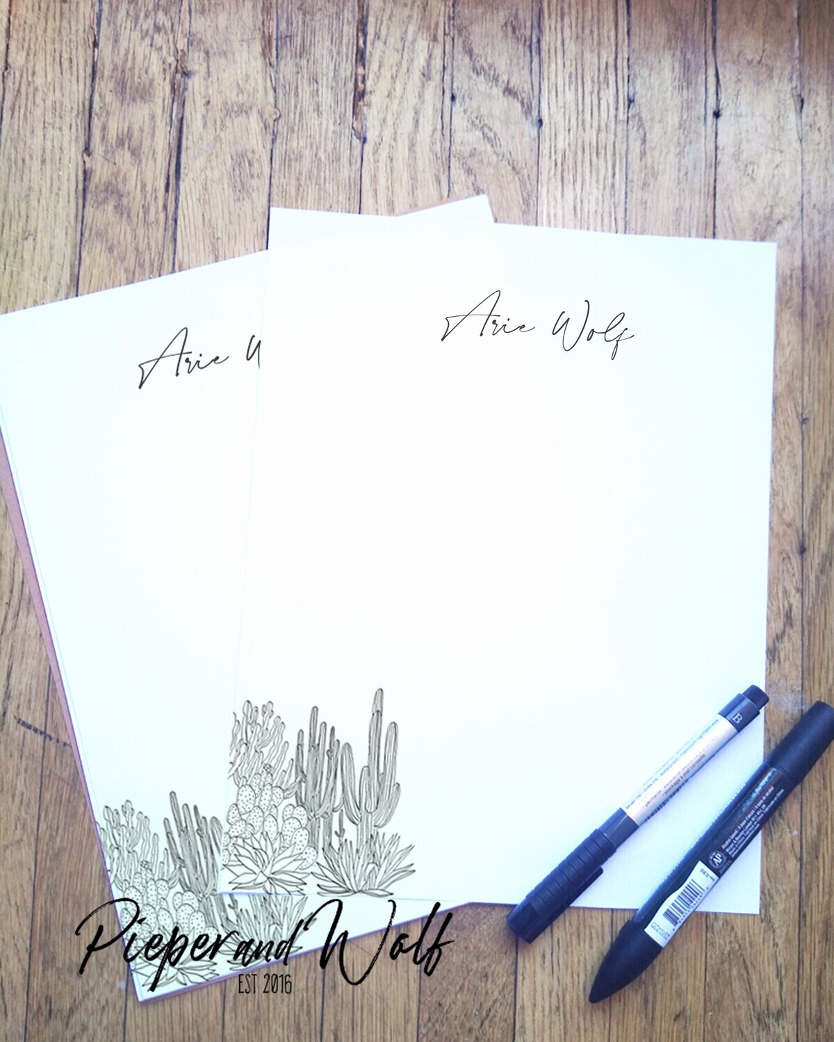 Cacti Cactus Desert Stationery Letter Writing Paper Stationery Set Desert Succulent Art Illustration Custom Saguaro Agave Prickly Pear