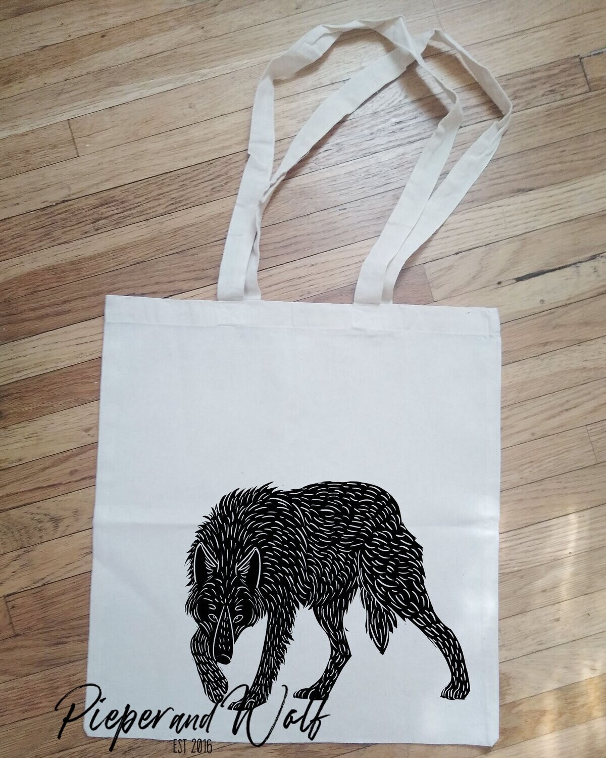 Wolf Bag Canvas Shopping Tote Book Bag Gift Dog lover