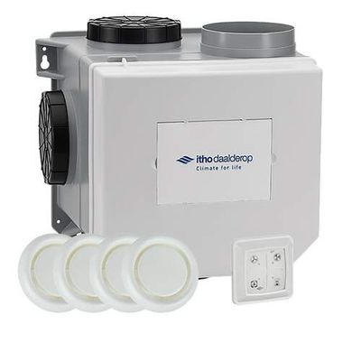 Itho Daalderop alles-in-1 ventilatiepakket CVE-S ECO met euro-stekker en perilex-stekker 375 m3/h