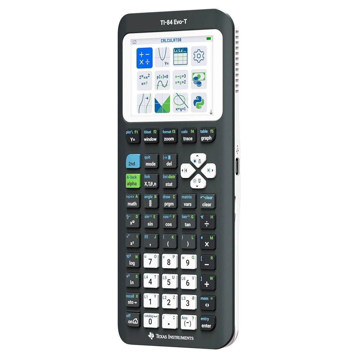 Texas Instruments TI-84 Evo-T Grafische Rekenmachine – Python &amp; USB-C – Examenstand – Zwart