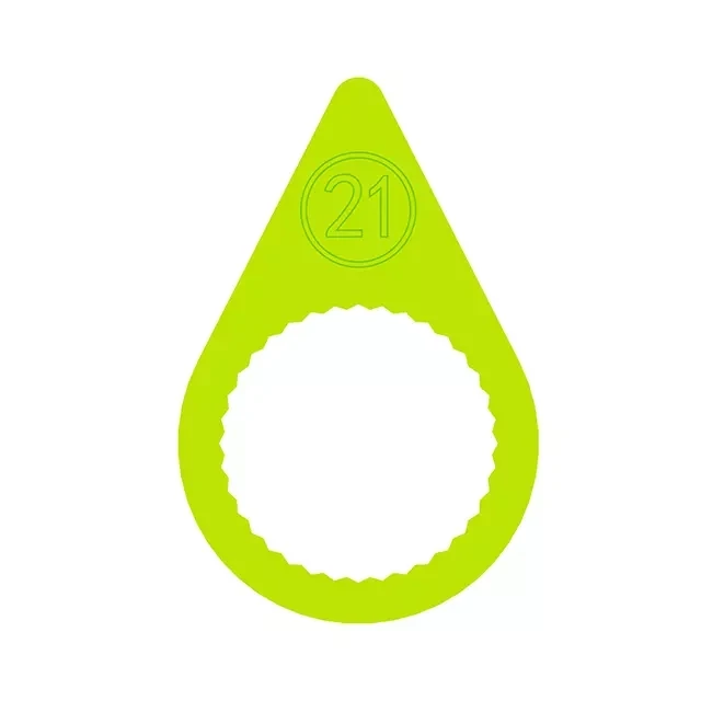 A 21mm fluorescent yellow standard wheel nut indicator