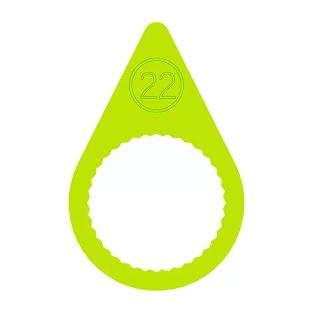 A 22mm fluorescent yellow standard wheel nut indicator