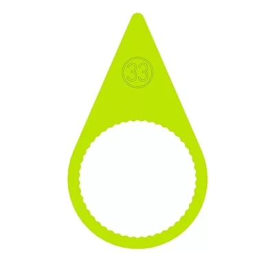 A 33mm fluorescent yellow standard wheel nut indicator