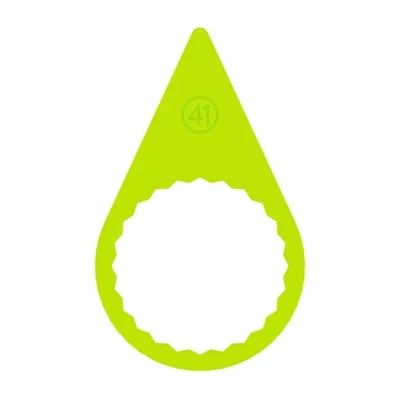 A 41mm fluorescent yellow standard wheel nut indicator