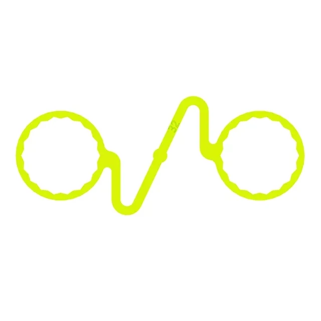 A 32mm fluorescent yellow double link wheel nut retainer