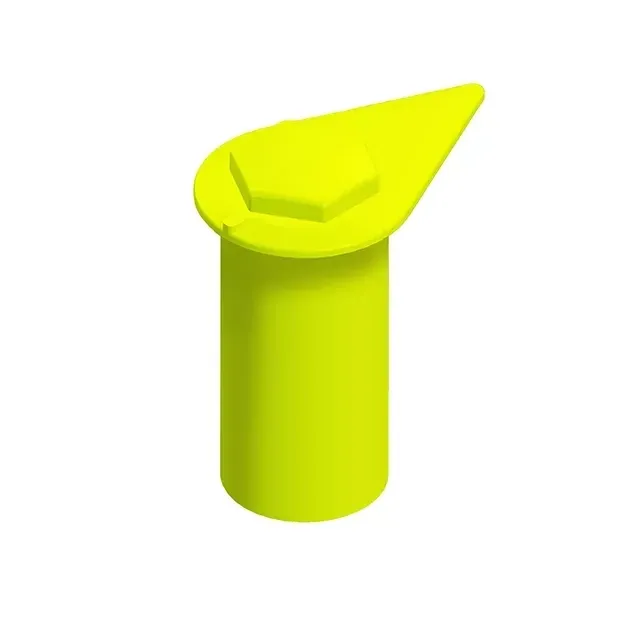21mm Dust Cap Long Reach Extended Wheel Nut Indicator - (25 Pack) A 21mm fluorescent yellow extended long reach barrel indicator with a protective cap