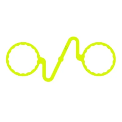 32mm Wheel Nut Retainer Double Link - (20 Pack) A 32mm fluorescent yellow double link wheel nut retainer