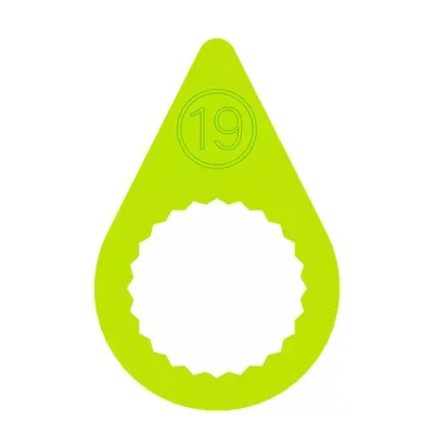A 19mm fluorescent yellow standard wheel nut indicator