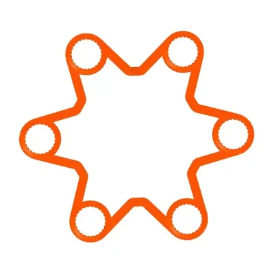 A 19mm 6-stud fluorescent orange long-barrelled wheel nut locker viewed from above