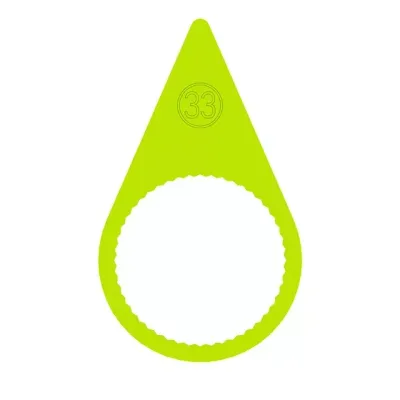 A 33mm fluorescent yellow standard wheel nut indicator