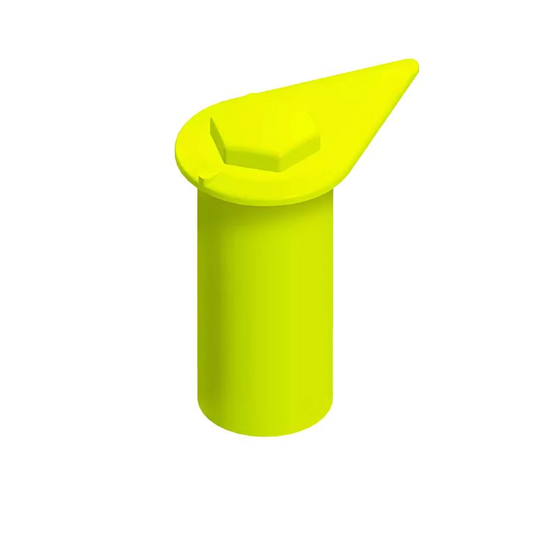 19mm Dust Cap Long Reach Extended Wheel Nut Indicator - (25 Pack) A 19mm fluorescent yellow extended (56mm) long reach barrel indicator with a protective cap for alloy wheels