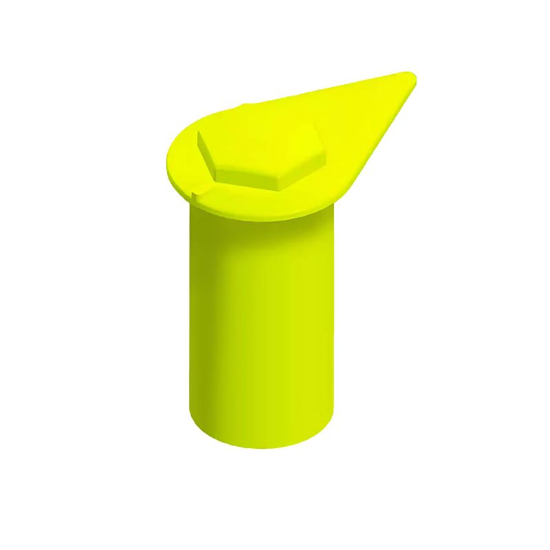 21mm Dust Cap Long Reach Extended Wheel Nut Indicator - (25 Pack) A 21mm fluorescent yellow extended (56mm) long reach barrel indicator with a protective cap for alloy wheels