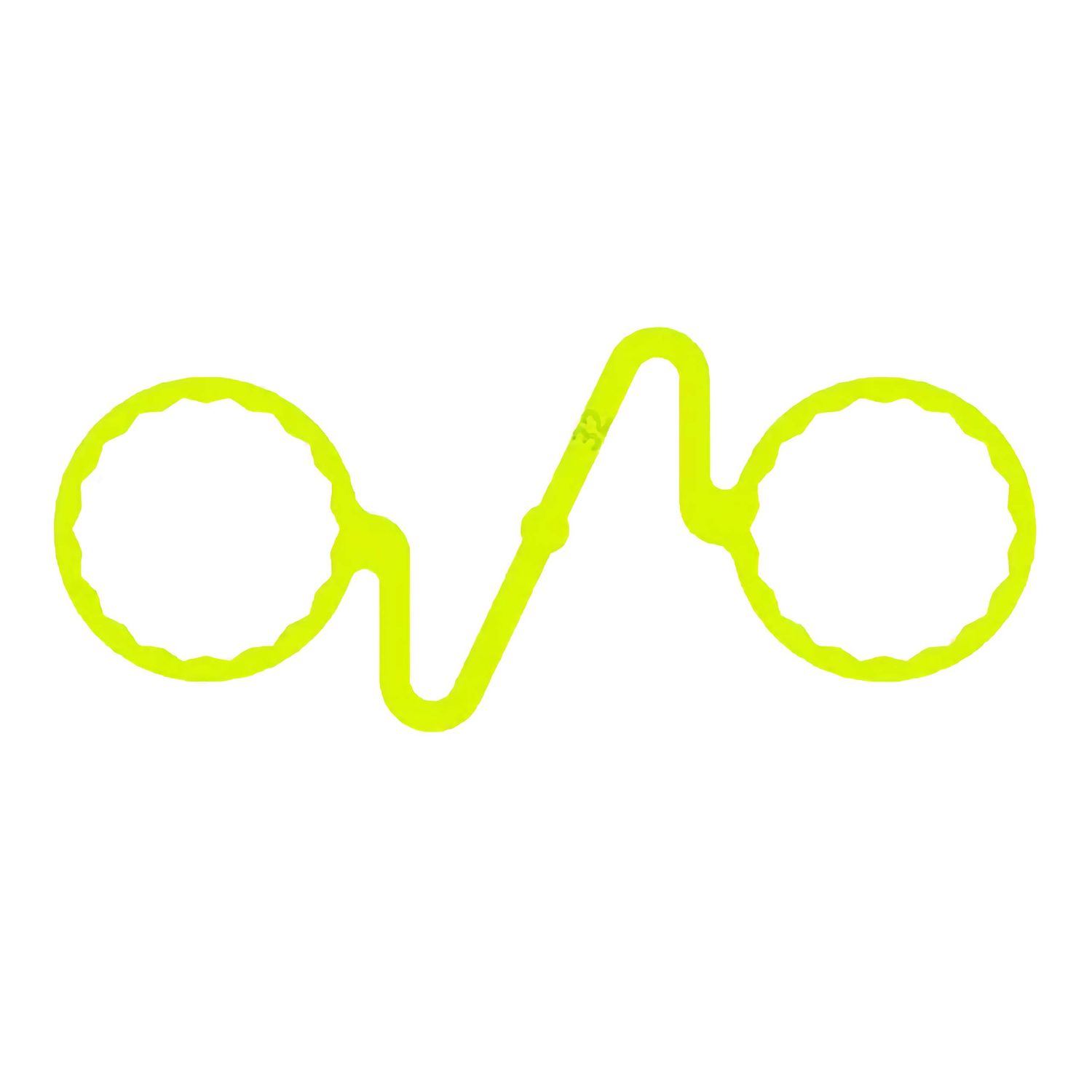 A 32mm fluorescent yellow double link wheel nut retainer with a flat base to suit steel rims