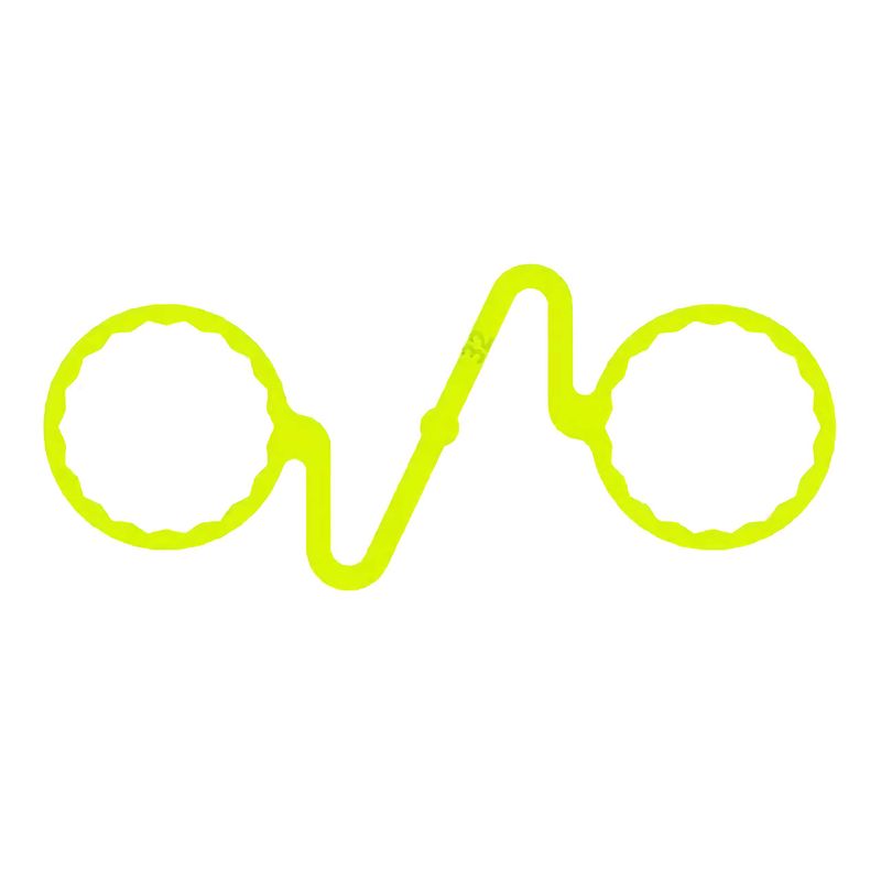 32mm Wheel Nut Retainer Double Link - (20 Pack) A 32mm fluorescent yellow double link wheel nut retainer with a flat base to suit steel rims