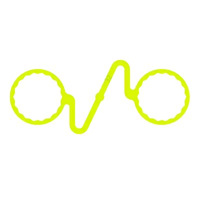 32mm Wheel Nut Retainer Double Link - (20 Pack) A 32mm fluorescent yellow double link wheel nut retainer with a flat base to suit steel rims