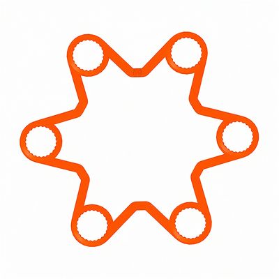 6x19mm Wheel Nut Locker 6 Stud - (4 Pack) A 19mm 6-stud fluorescent orange long-barrelled wheel nut locker viewed from above