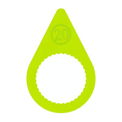 20mm Standard Wheel Nut Indicator - Flat Ring Style (25 Pack) A 20mm fluorescent yellow pointed wheel nut indicator with a flat ring base to suit steel rims