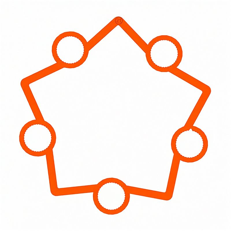 A 21mm 5-stud fluorescent orange long-barrelled wheel nut locker viewed from above
