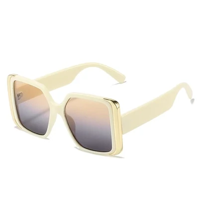2023 New Fashion Big Square Women Luxury Gold Side Sunglasses Retro Brand Designer Men Trending Leopard Sun Glasses Shades UV400