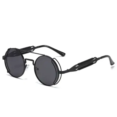 Lepara Kaleidoscope sunglasses men personality steam punk metal double spring-leg glasses versatile sunglasses women