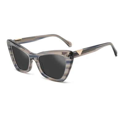 Lezaza Geometric Oversized Frame Cat Eye Designer Female Sunglasses UV400 Polarized Acetate Sunglasses For Women